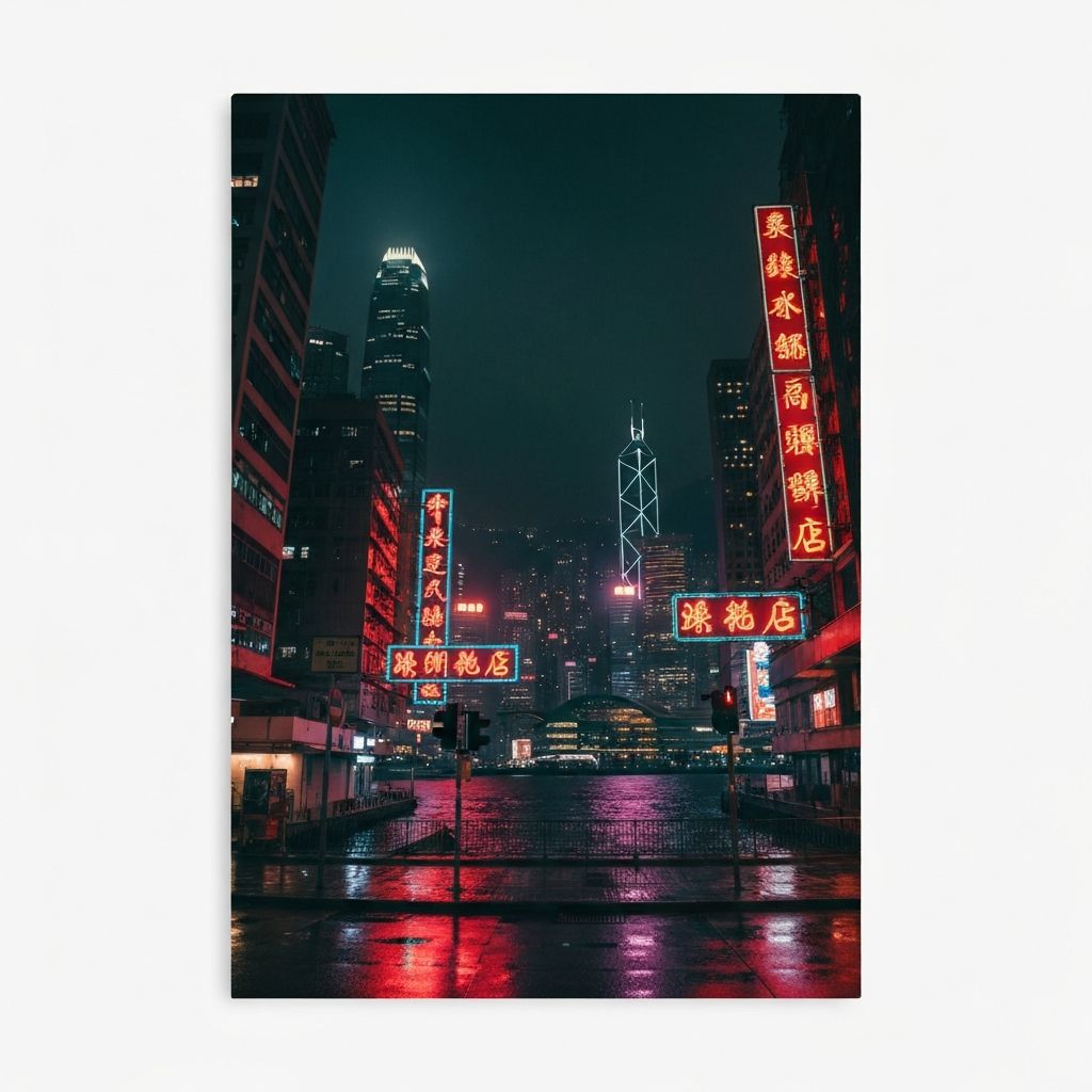 Hong Kong neon skyline at night
