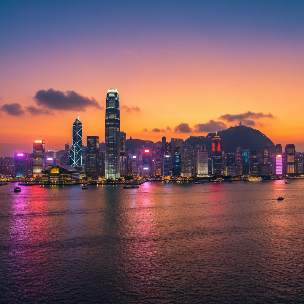Victoria Harbour Hong Kong panoramic view